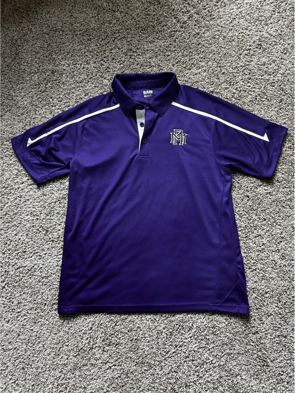 Vintage Morton Ranch Mavericks Purple Polo Shirt by BAW Sports, Men's Large